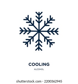 icono de enfriamiento de la colección de alcohol. Refrigeración lineal delgada, frío, icono de contorno de agua aislado en fondo blanco. Signo de refrigeración vectorial de línea, símbolo para web y móvil
