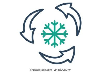 Cooling icon. icon related to utilities. line icon style. utilities elements vector illustration