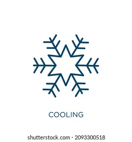 cooling icon. Thin linear cooling outline icon isolated on white background. Line vector cooling sign, symbol for web and mobile
