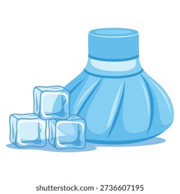Cooling pack ice pack vector illustration in hand drawn flat style perfect for cold compress medical care injury relief and healthcare awareness themed artwork