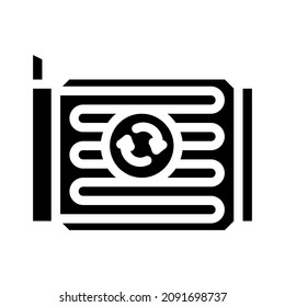 cooling radiator car part glyph icon vector. cooling radiator car part sign. isolated contour symbol black illustration