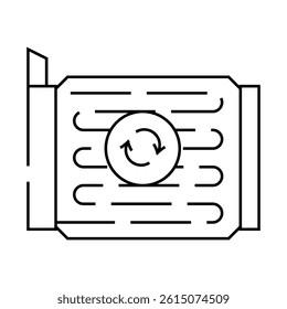 cooling radiator car part line icon vector. cooling radiator car part sign. isolated contour symbol black illustration