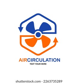 Cooling system or air circulation vector logo design