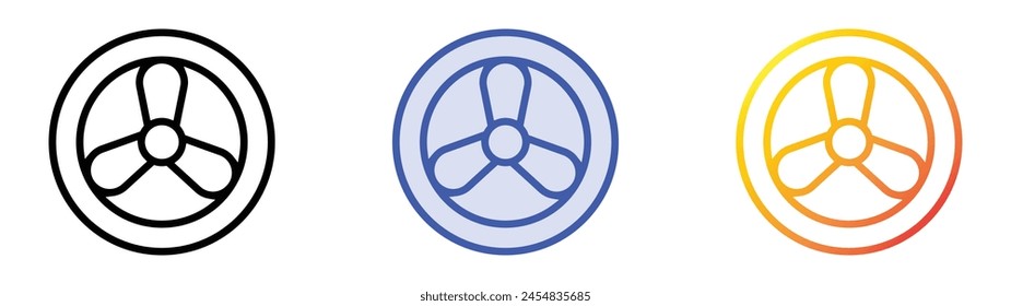 cooling system icon. Linear, Blue Fill and Gradient Style Design Isolated On White Background