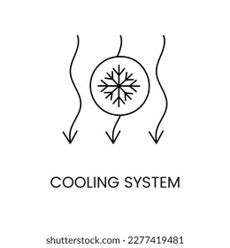 Icono de línea del sistema de refrigeración en vector.