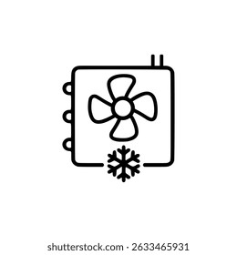 cooling system outline icon or cooling system icon vector isolated. Best cooling system outline icon for websites, product packaging, and more about cooling system product.