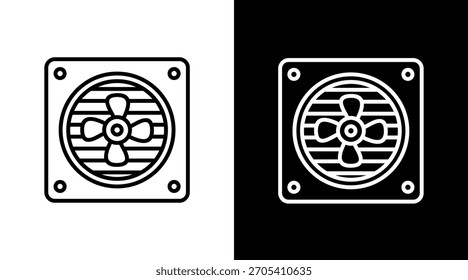 Sistema de enfriamiento Diseño de conjunto de iconos blancos