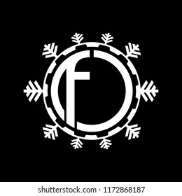 Cooling systems logo, air conditioning service icons, climate control concept