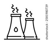 Cooling tower icon Black and white logo