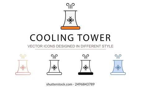 Cooling Tower icon design with white background stock illustration