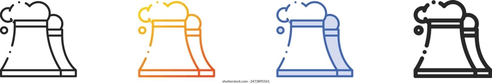 cooling tower icon.Thin Linear, Gradient, Blue Stroke and bold Style Design Isolated On White Background