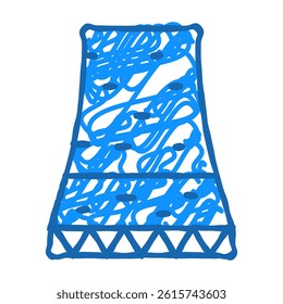 cooling tower nuclear energy doodle icon sketch vector. cooling tower nuclear energy sign. isolated symbol illustration