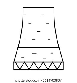 cooling tower nuclear energy line icon vector. cooling tower nuclear energy sign. isolated contour symbol black illustration