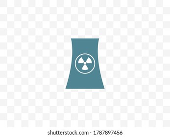 Cooling Tower, Nuclear Plant Icon. Vector Illustration, Flat Design.