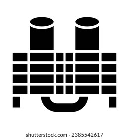 Cooling Tower Vector Glyph Icon For Personal And Commercial Use.
