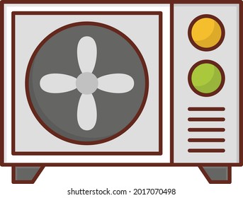 cooling vector flat color icon
