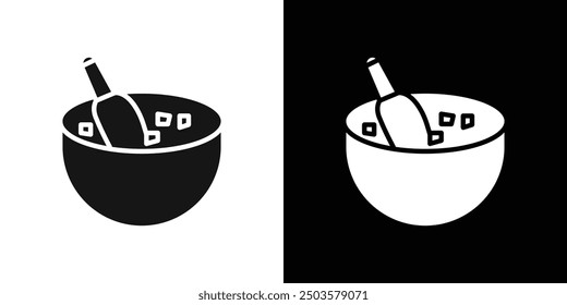 cooling wine bottle icon line art vector