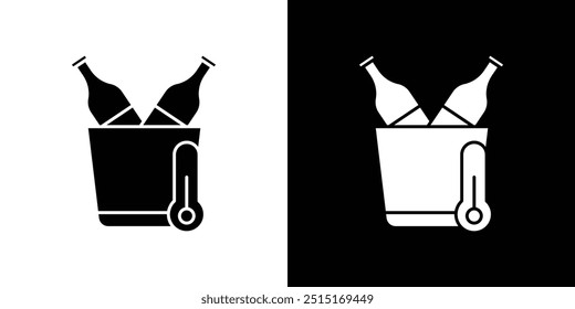 refrigerando garrafa de vinho ícone Contorno símbolo conjunto