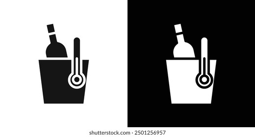 cooling wine bottle icon Symbol mark in filled style