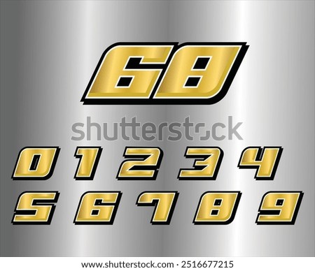 cooln umber, design, gold, font racing, symbol, letter, illustration, vector, modern, icon, graphic, logo, art, race, background, sport, set, sign, race number, poster, bold, concept, pack number gold