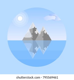 coolness, freshness, rock and sea, a sky color journey, vector for creating brochures, design of web sites