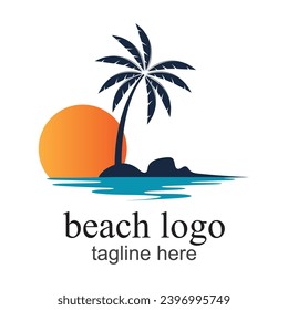 coolness and natural beauty, natural and exotic beaches,Beach logo vector template illustration