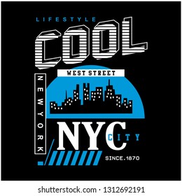 COOL/NYC typography design,vector illustration
