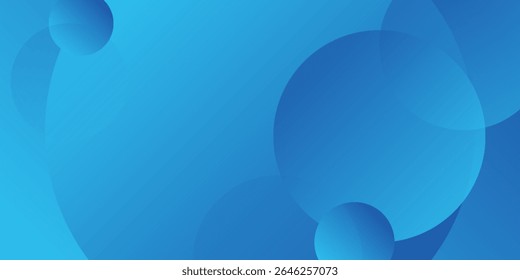 Cool-toned abstract vector with overlapping translucent blue circles on a smooth gradient background, creating a modern, fluid, and calming visual effect.