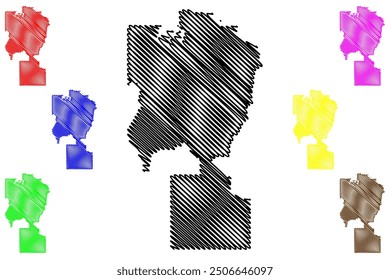 Coomalie Shire (Commonwealth of Australia, Northern Territory, NT) map vector illustration, scribble sketch Coomalie Community Government Council map