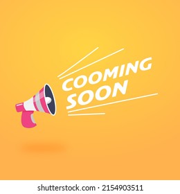 Cooming soon square banner template in yellow background for advertisement.