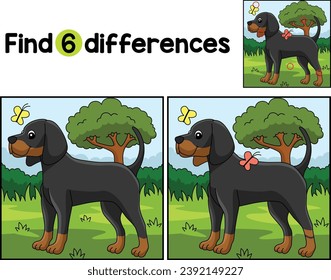 Coonhound Dog Encuentra Las Diferencias