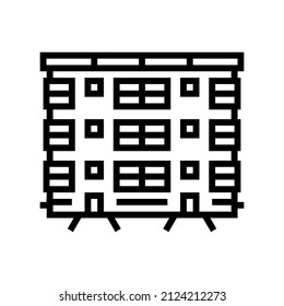 co-op house line icon vector. co-op house sign. isolated contour symbol black illustration