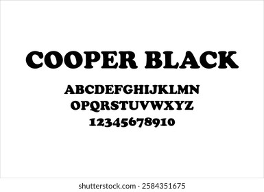 Cooper Black font for logo and headline. Isolated vector typeset