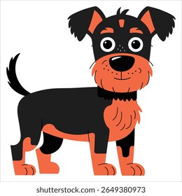 Cooper dog illustration on white. Canine breed vector for pets and loyal companion themes.