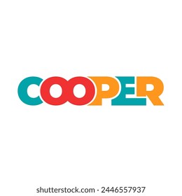 COOPER letras de nombre tifografía texto ilustración Vector