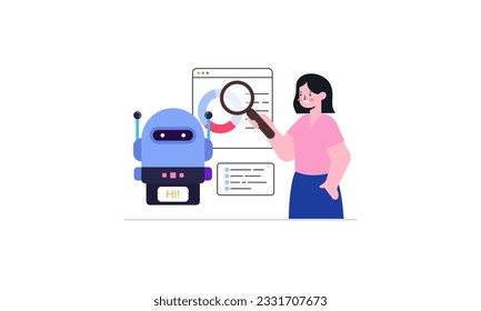 Cooperate with AI artificial intelligence illustration