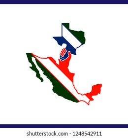 cooperate between mexico with the texas vector. handshake logo