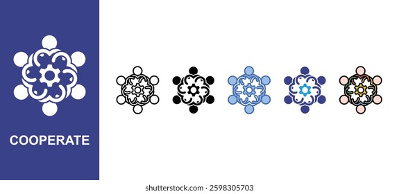 Cooperate  icon sets with different styles
