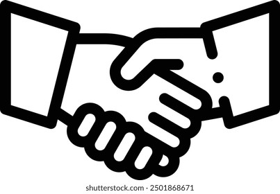 Icono de cooperación. Diseño De Estilo Lineal Delgado Aislado Sobre Fondo Blanco