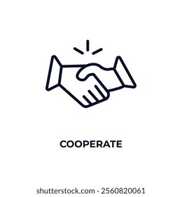 cooperate outline icon. Linear vector from business concept. Thin line cooperate icon isolated on white background