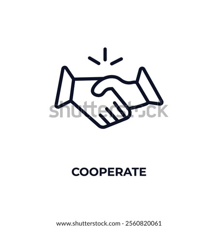 cooperate outline icon. Linear vector from business concept. Thin line cooperate icon isolated on white background
