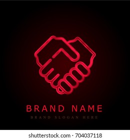Cooperate red chromium metallic logo