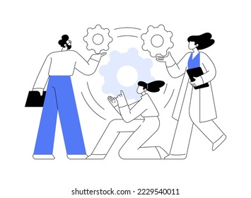 Cooperation abstract concept vector illustration. Online collaboration, team communication, cooperative business, coop model, partnership, cooperation process, working together abstract metaphor.