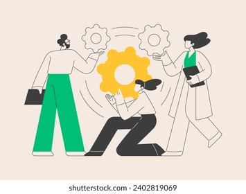 Cooperation abstract concept vector illustration. Online collaboration, team communication, cooperative business, coop model, partnership, cooperation process, working together abstract metaphor.