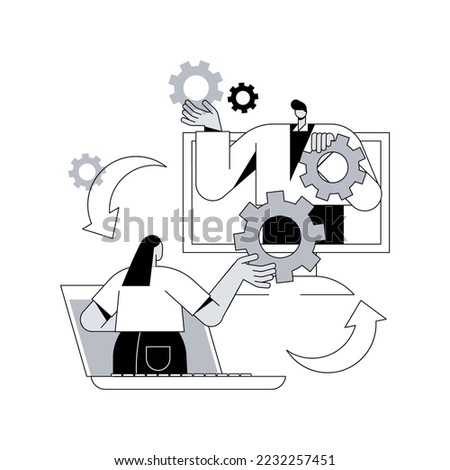Cooperation abstract concept vector illustration. Online collaboration, team communication, cooperative business, coop model, partnership, cooperation process, working together abstract metaphor.