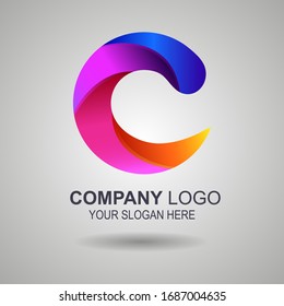 Cooperation Abstract Vector Sign, Symbol or Logo Template. Hand Shake Incorporated in Letter C Concept. Isolated. EPS