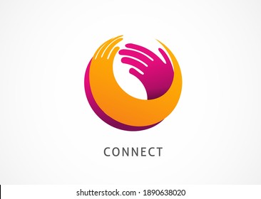 Cooperation Abstract Vector Sign, symbol and logo template. Handshake, network concept design