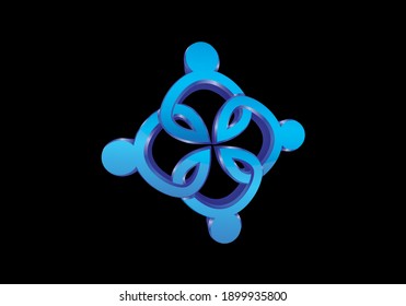 Cooperation Abstract Vector Sign, Symbol or Logo Template.