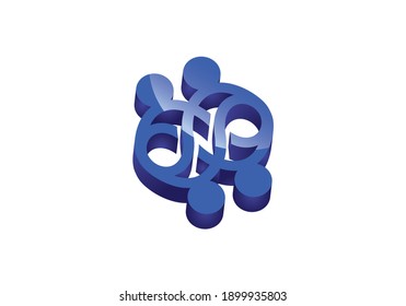Cooperation Abstract Vector Sign, Symbol or Logo Template.