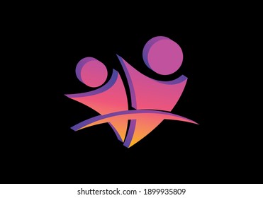 Cooperation Abstract Vector Sign, Symbol or Logo Template.